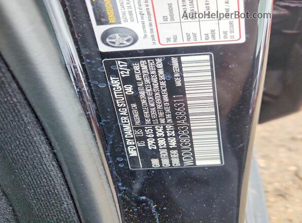 WDDUG8DB3JA386311 2018 MERCEDES-BENZ S Black Vista de la etiqueta del VIN