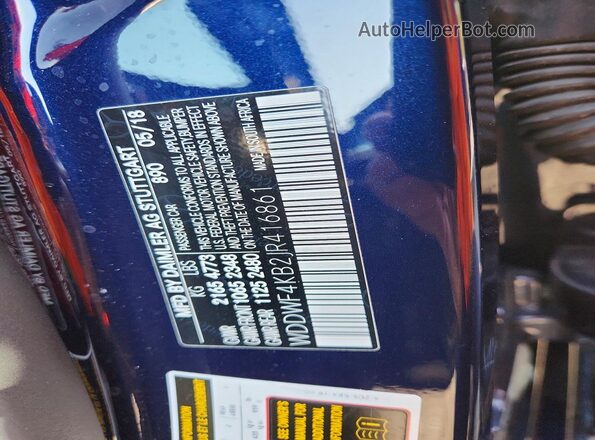 WDDWF4KB2JR416861 2018 MERCEDES-BENZ C Blue Vista del compartimento del motor