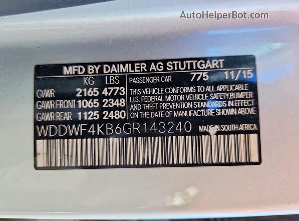 WDDWF4KB6GR143240 2016 MERCEDES-BENZ C Gray Вид підкапотного простору