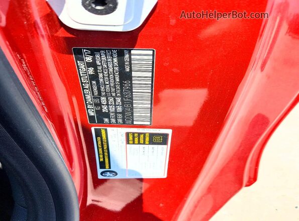 WDDWJ4JB1JF637966 2018 MERCEDES-BENZ C Red Widok naklejki z numerem VIN