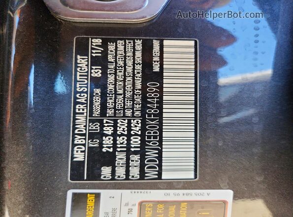 WDDWJ6EB0KF844890 2019 MERCEDES-BENZ C Черный Вид подкапотного пространства