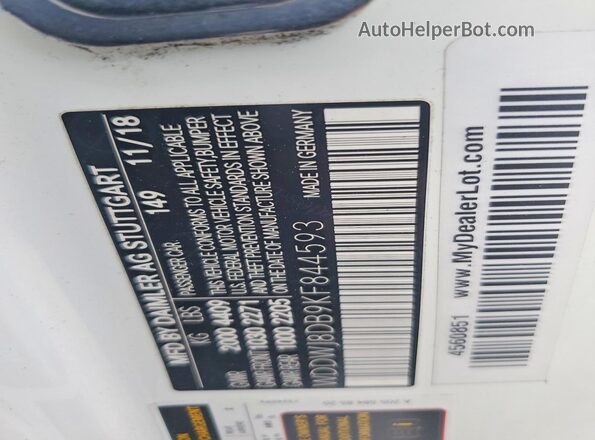 WDDWJ8DB9KF844593 2019 MERCEDES-BENZ C White Engine compartment view