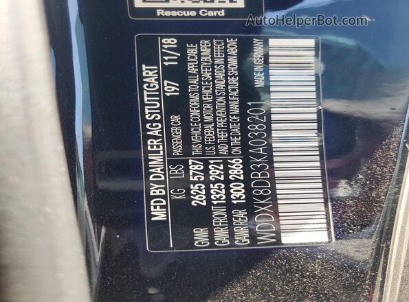 WDDXK8DB3KA038201 2019 MERCEDES-BENZ S Black Շարժիչի բաժամունքի տեսք