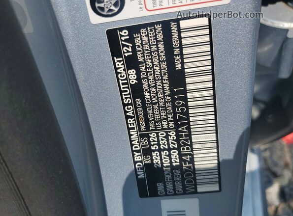 WDDZF4JB2HA175911 2017 MERCEDES-BENZ E Silver Vista del compartimento del motor