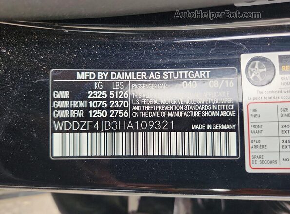 WDDZF4JB3HA109321 2017 MERCEDES-BENZ E Black Widok komory silnika