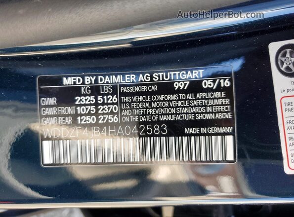 WDDZF4JB4HA042583 2017 MERCEDES-BENZ E Teal Widok komory silnika