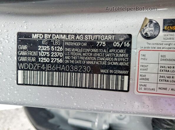 WDDZF4JB6HA038230 2017 MERCEDES-BENZ E Silver Widok komory silnika