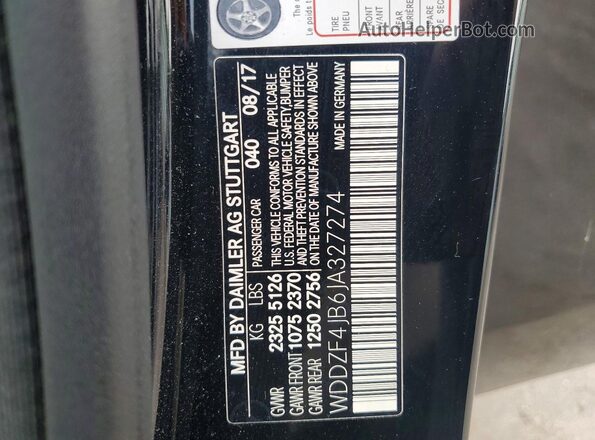 WDDZF4JB6JA327274 2018 MERCEDES-BENZ E Black Вид підкапотного простору