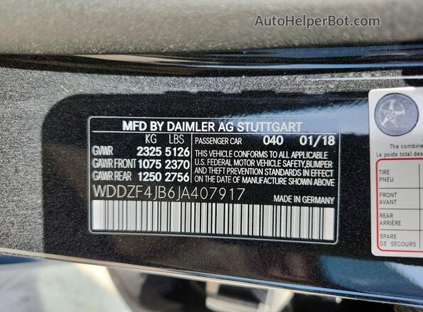 WDDZF4JB6JA407917 2018 MERCEDES-BENZ E Black Engine compartment view