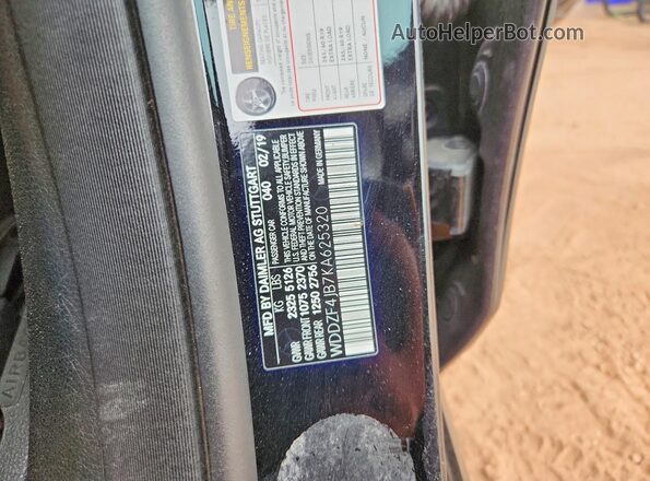 WDDZF4JB7KA625320 2019 MERCEDES-BENZ E Черный Вид наклейки с VIN-кодом