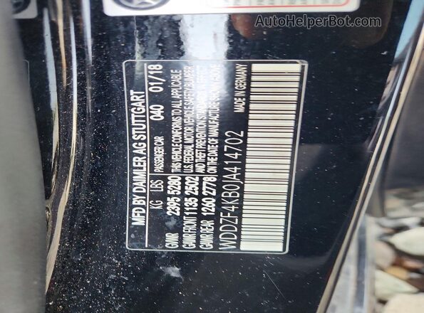 WDDZF4KB0JA414702 2018 MERCEDES-BENZ E Черный Вид подкапотного пространства