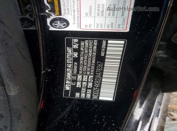 WDDZF4KB2JA478367 2018 MERCEDES-BENZ E Black Widok komory silnika