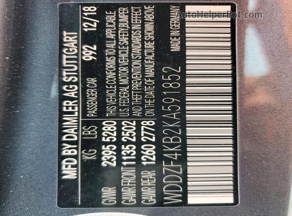 WDDZF4KB2KA591852 2019 MERCEDES-BENZ E Gray Widok komory silnika