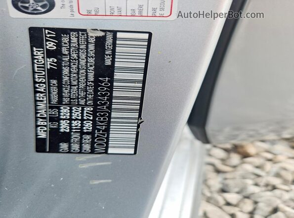 WDDZF4KB3JA343964 2018 MERCEDES-BENZ E Silver Вид підкапотного простору