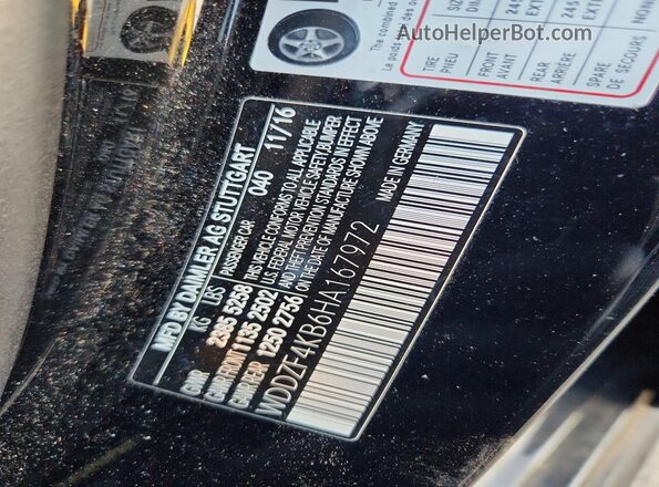 WDDZF4KB6HA167972 2017 MERCEDES-BENZ E Black Շարժիչի բաժամունքի տեսք