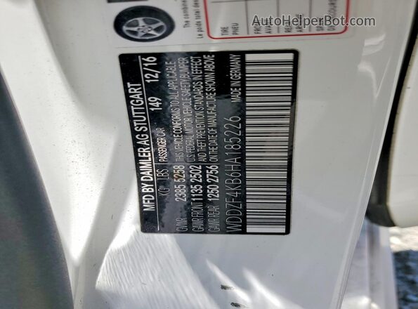 WDDZF4KB6HA185226 2017 MERCEDES-BENZ E White Engine compartment view