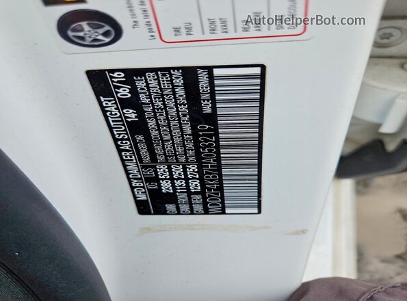 WDDZF4KB7HA053219 2017 MERCEDES-BENZ E White Engine compartment view