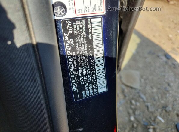 WDDZF4KB8KA619914 2019 MERCEDES-BENZ E Black Vista de la etiqueta del VIN