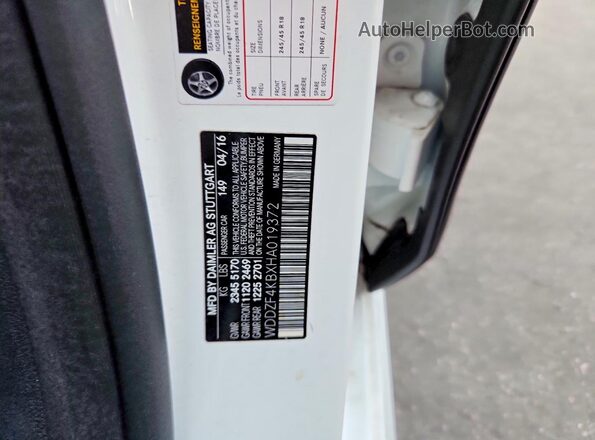 WDDZF4KBXHA019372 2017 MERCEDES-BENZ E Белый Вид подкапотного пространства