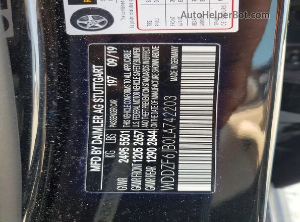 WDDZF6JB0LA742203 2020 MERCEDES-BENZ E Black Widok naklejki z numerem VIN