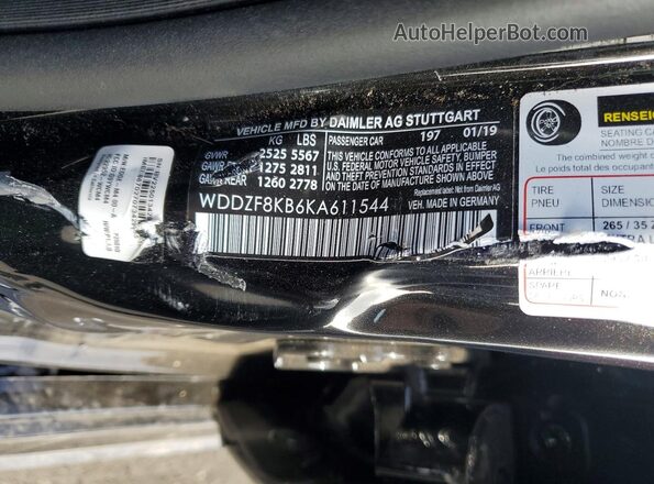 WDDZF8KB6KA611544 2019 MERCEDES-BENZ E Black Vista de la etiqueta del VIN