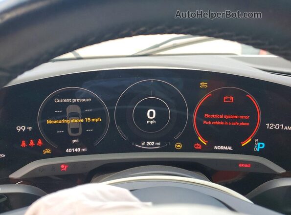 WP0AA2Y15MSA16721 2021 PORSCHE TAYCAN Gray Widok zestawu wskaźników