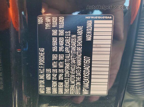 WP1AA2AYXSDA01507 2025 PORSCHE CAYENNE Black Vista del compartimento del motor
