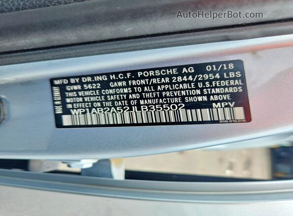 WP1AB2A52JLB35502 2018 PORSCHE MACAN Silver 360 interior view