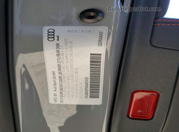 WUABWCF55KA907435 2019 AUDI RS5 Gray Engine compartment view