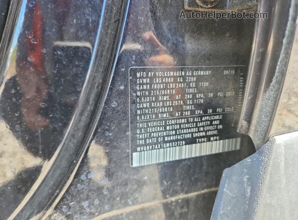 WVGBV7AX1GW532729 2016 VOLKSWAGEN TIGUAN Burn VIN კოდის სტიკერის ხედი
