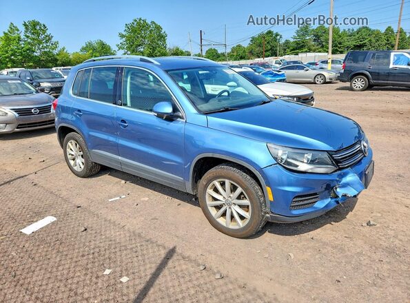 WVGSV7AX6HK006914 2017 VOLKSWAGEN TIGUAN Blue Передня права чверть