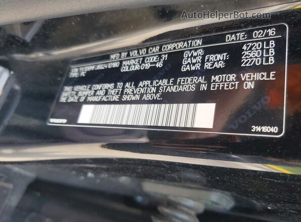YV126MFJ6G2410180 2016 VOLVO S60 Черный Вид подкапотного пространства