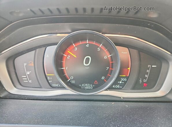 YV140MTL2H2426510 2017 VOLVO S60 White Vista del cuadro de instrumentos