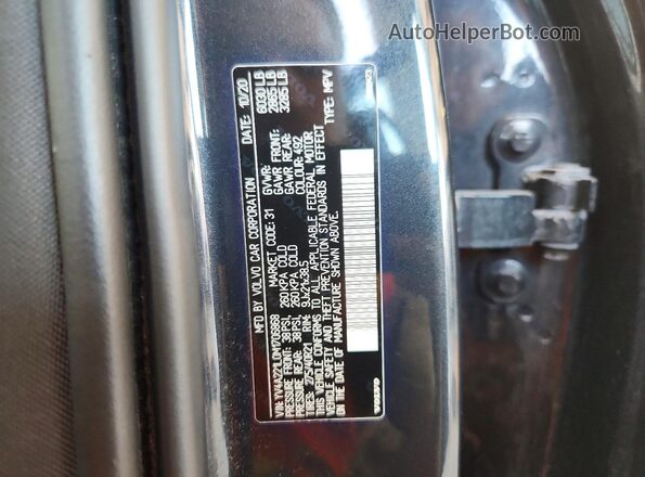 YV4A221L0M1706868 2021 VOLVO XC90 Черный Вид наклейки с VIN-кодом