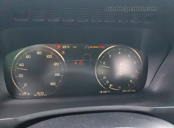 YV4A22PK2K1425229 2019 VOLVO XC90 Black Instrument cluster view