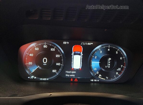 YV4A22PL9J1364680 2018 VOLVO XC90 Black Вид щитка приладів