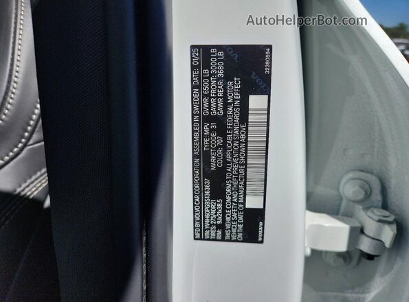 YV4H60PG9S1363637 2025 VOLVO XC90 Белый Панорамный вид салона 360°