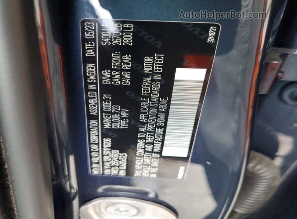 YV4L12RL5R1716206 2024 VOLVO XC60 Blue VIN կոդի պիտակի տեսք