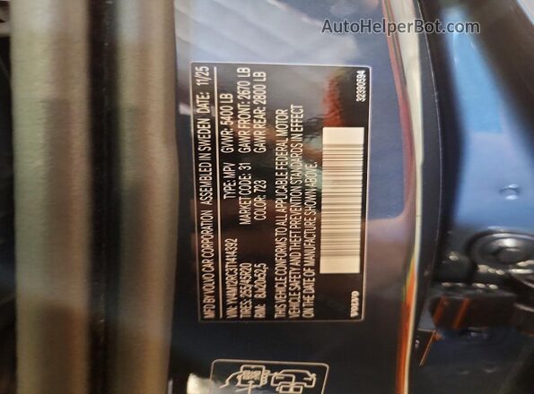 YV4M12RC3T1414392 2026 VOLVO XC60 Blue VIN sticker view