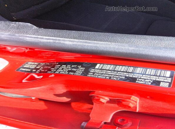 ZACCJABB2HPG47326 2017 JEEP RENEGADE Red Widok naklejki z numerem VIN