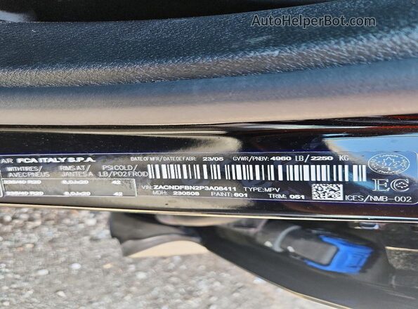 ZACNDFBN2P3A08411 2023 DODGE OTHER Black Vista interior de 360 grados