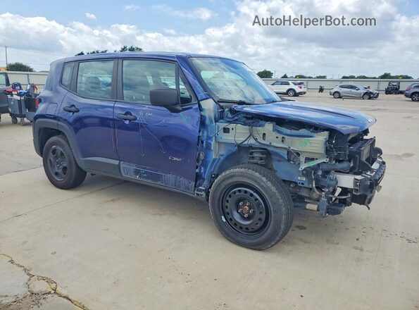 ZACNJBAB0KPJ74496 2019 JEEP RENEGADE Синий Передняя правая четверть