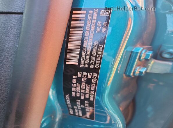 ZACNJDAB9MPM32531 2021 JEEP RENEGADE Turquoise Widok naklejki z numerem VIN