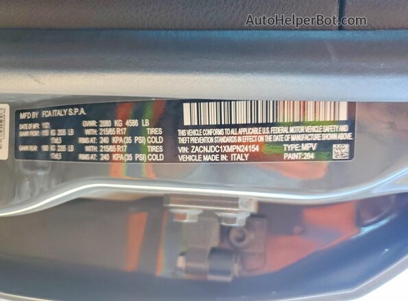 ZACNJDC1XMPN24154 2021 JEEP RENEGADE Gray Engine compartment view