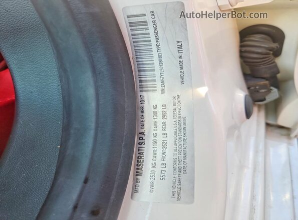ZAM57YTL9J1280403 2018 MASERATI GHIBLI Белый Вид наклейки с VIN-кодом