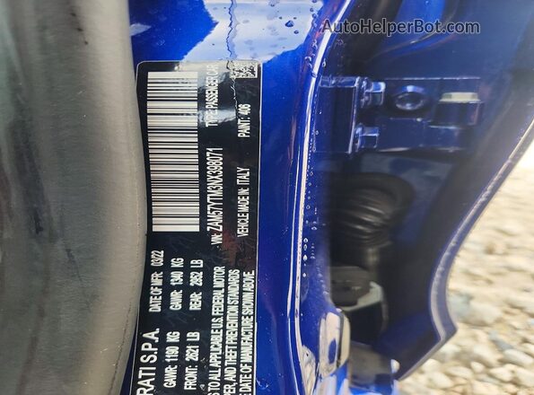 ZAM57YTM3NX398071 2022 MASERATI GHIBLI Blue Widok komory silnika