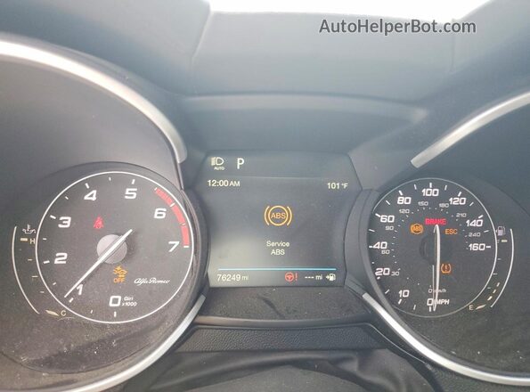ZASPAKBN8K7C70241 2019 ALFA ROMEO STELVIO White Vista del cuadro de instrumentos