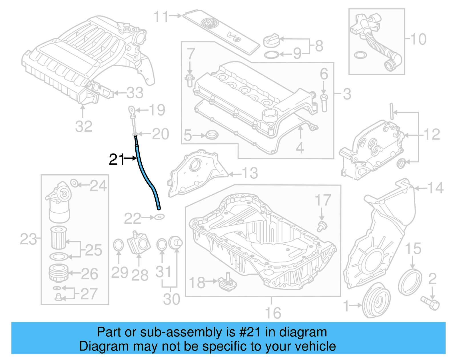 Engine Oil Dipstick Tube 022-115-629-S
