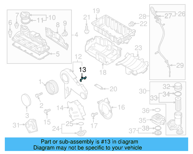 Inner Timing Cover Retainer Clip 026-109-150-A - View 6