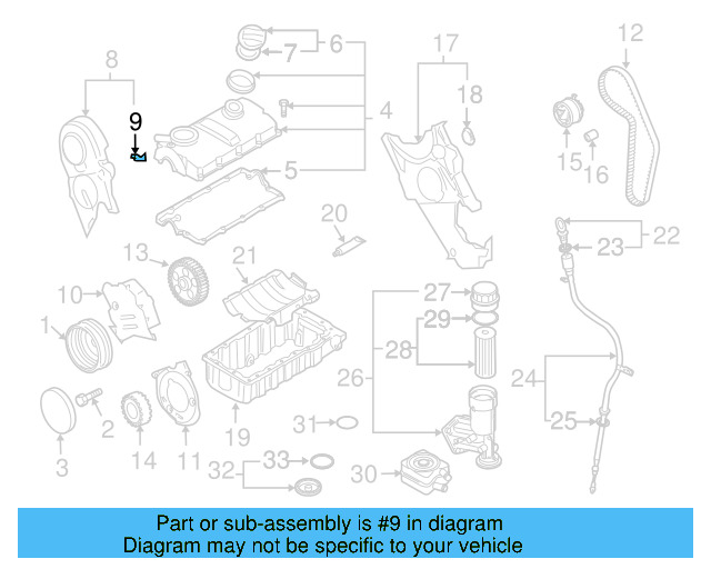 Inner Timing Cover Retainer Clip 026-109-150-A - View 8